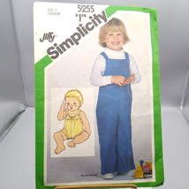 Vintage Sewing PATTERN Simplicity 5255, Jiffy Girls 1981 Toddler Overall... - $10.70