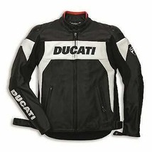 MEN&#39;S DUCATI Racing Motorbike Leather Jacket In Pure CowHide Ce Approved  - £140.46 GBP