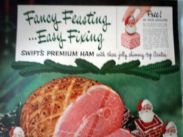 Swift Premium Ham Christmas Magazine Advertising Print Ad Art 1952 - $6.99