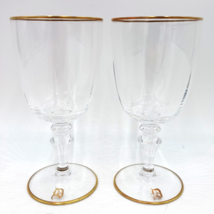 Murano Wine Glasses with Gold Rim and D Monogram Set of 2 - £31.87 GBP