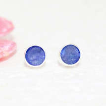 Natural Indian Blue Sapphire Gemstone Earrings, Birthstone Earrings, 925 Sterlin - £14.91 GBP