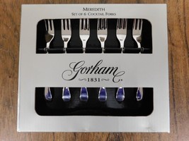 Set of Six (6) Gorham Meredith Stainless Flatware Seafood Cocktail Forks - £12.42 GBP