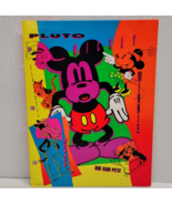 Vintage Disney Mickey Mouse Electric 3-Ring Portfolio Folder 90s Mead Neon - $143.71 MXN