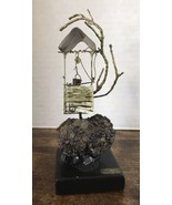 Hanzelka 1972 Vtg MCM Brass/Copper &amp; Rock Crystals Metal Sculpture Wishi... - $74.25