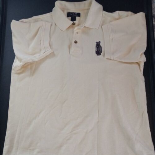 Primary image for Croft & Barrow Sport Polo Golf Shirt Size M Yellow Golf Bag Embroidered EUC