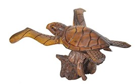 WorldBazzar Hand Carved LG Mahogany Flying Turtle ON Coral Log Drift Wood - £63.26 GBP