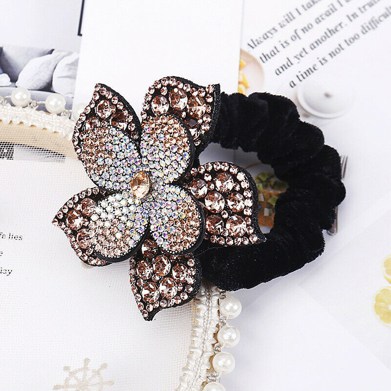 Primary image for Women Rhinestone Scrunchies Elastic Hair Bands Flower Hair Ring Hair Accessories