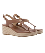 Michael Kors Laney Thong Luggage Leather T-Strap Platform Espadrille 7 M... - $89.00