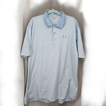 Peter Millar Polo Golf Shirt Men XXL Blue White Stripes 100% Cotton READ &amp; LOOK - $14.01