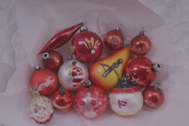 Lot Of 14 Vintage Mercury Glass &amp; Assorted Christmas Ornaments Shiny Bri... - $48.61