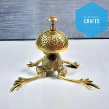 Antique Vintage Brass Frog Style Desk Bell Nautical Hotel Counter Reception Serv - £30.83 GBP