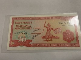 2005 BURUNDI BANKNOTE 20 FRANCS UNC - £2.17 GBP