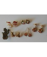 Christmas/Holiday Earrings &amp; Snowman Brooch Lot 6 - $41.20 CAD