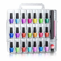 48-Bottle Transparent Nail Polish Organizer with Adjustable Dividers - $60.38