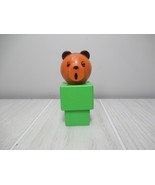 Vintage Fisher Price Green Square bear from 3 Bears Shapes &amp; Slides Play... - $5.19