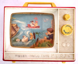 1966 Fisher Price Musical Two Tune Tv Vintage Row Your Boat And London Bridges - £14.84 GBP