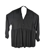 Maurices XL Top Womens Black Blouse Shirt with Front Pockets Stretch - $554.97 MXN
