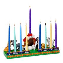 Dog Lovers Menorah by Rite Lite | Exciting &amp; Colorful Multicolor Hand Pa... - $59.77 CAD
