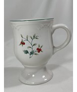 Christmas Holly Pedestal / Irish Coffee Mugs Set of 4 - £20.98 GBP