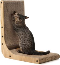 Cat Scratcher L Shape 18.7 Inch Indoor Cat Scratch Pad Wall Mounted w Ba... - $33.65