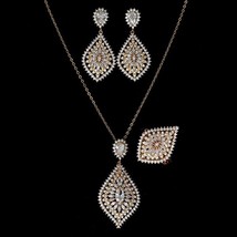 Jewelry Sets HADIYANA Vintage Design Elegant For Women Party Anniversary Zircon  - £30.23 GBP