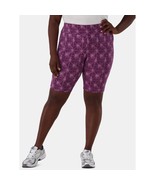 Terra &amp; Sky Women&#39;s Plus Bike Shorts Size 1X (16W-218W) Violet Pink Star... - $21.98 CAD