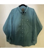 ARIAT Mens Caidan XLT Long Sleeve Button Up Print Teal Stretch Shirt - £14.12 GBP