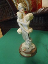 Beautiful La Verona Collection Roaring 20s Lady Figurine On Wood Base 12&quot; - £17.80 GBP