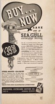 1937 Print Ad Sea Gull Outboard Motors &amp; Steel Boats National Motor Mars... - £8.16 GBP