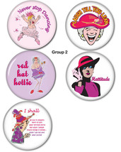 Group #2 Button &amp; Magnet 3&quot; Favors Funny Gifts For Red Hat Ladies Of Society - $8.99