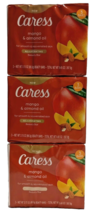9 Bars Caress Mango &amp; Almond Oil Rejuvenating Bar Soap 3.15 Oz. Each - £23.66 GBP