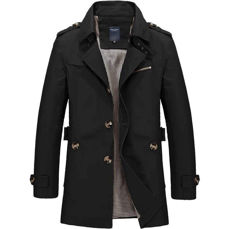  Winter Fashion Men Jackets Slim Fit Business Coats Mens Windbreaker Pure Color  - £156.32 GBP