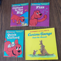 Clifford The Big Red Dog And Curious George Reading Books Lot Of 4 - £11.68 GBP