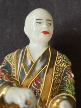 Meiji Japanese Kutani Satsuma Gilded Figurine Of Man With Basket Ca 1920 - £124.28 GBP