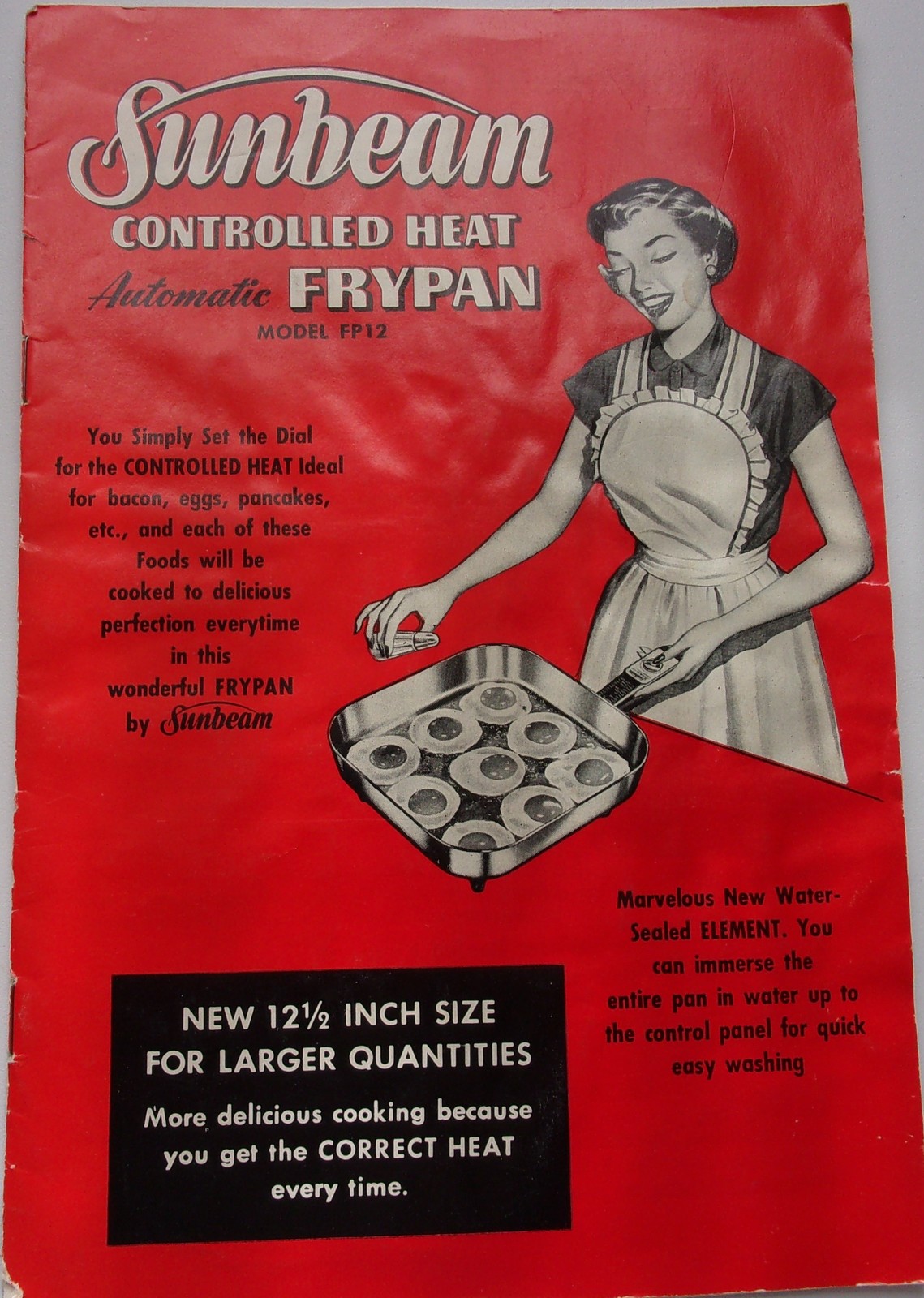 Vtg Sunbeam Controlled Heat Frypan Model FP12 Instructon Reicpe Booklet ... - $3.99