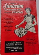 Vtg Sunbeam Controlled Heat Frypan Model FP12 Instructon Reicpe Booklet ... - $3.99