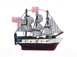 [Pack Of 2] Wooden USS Constitution Tall Model Ship Magnet 4&quot;&quot; - £32.90 GBP