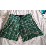 Hurley Mens Board Shorts Swim University of Miami Green / Orange Size 38 - $27.71