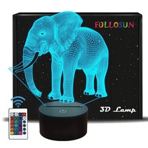 Elephant Gifts, 3D Night Light For Kids 16 Colors Changing 3D Illusion Lamp With - £25.09 GBP