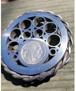 Vintage HANDMADE BELT BUCKLE 1936 BUFFALO NICKEL COIN COLLECTOR ARTS CRAFTS 