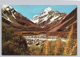 Mount Cook And Hooker Valley Highest Mountain New Zealand Vintage Postcard - £11.42 GBP