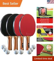 Ping Pong Paddles Sets - Portable Table Tennis Paddle Set with Ping Pong... - $64.88