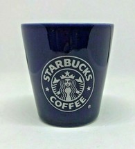 STARBUCKS COFFEE Mermaid Logo Blue Ceramic Shot Glass Bar Shooter Souvenir - $10.99