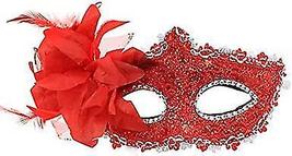 Masquerade Mask Women Lace Mask Halloween Half Face Mask Party Prop Red - £9.59 GBP