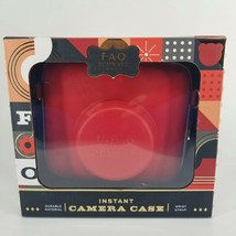 FAO Schwarz Instant Camera Case New in Box Red Leather Zip Case Wrist Strap MIP - £10.19 GBP