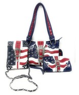Premium American Flag Rhinestone Women&#39;s Handbags Purse W... - $76.22