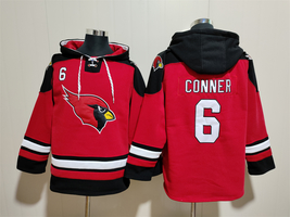 James Conner #6 Arizona Cardinals Cardinal Lace-Up Pullover Jersey Hoodie - £48.77 GBP