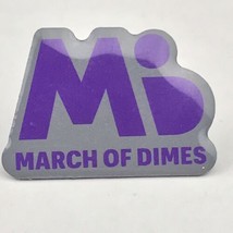 March Of Dimes Vintage Metal Pin purple Grey - $16.58