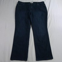 CJ Banks 20W Comfort Waist Bootcut Plus Dark Wash Stretch Denim Jeans - £17.37 GBP