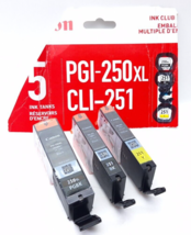 Canon PGI 250XL Black+ CLI 251 Yellow Lot 3 New Genuine OEM - $25.20